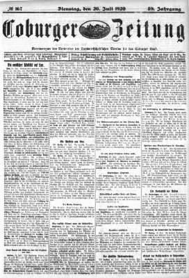 Coburger Zeitung Dienstag 20. Juli 1920