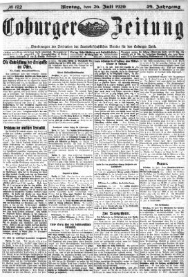 Coburger Zeitung Montag 26. Juli 1920