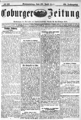 Coburger Zeitung Donnerstag 29. Juli 1920