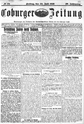 Coburger Zeitung Freitag 30. Juli 1920