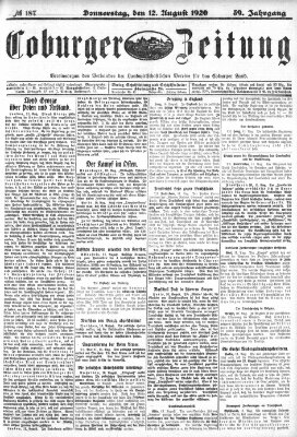 Coburger Zeitung Donnerstag 12. August 1920