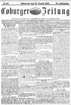 Coburger Zeitung Mittwoch 25. August 1920