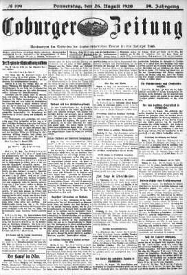 Coburger Zeitung Donnerstag 26. August 1920