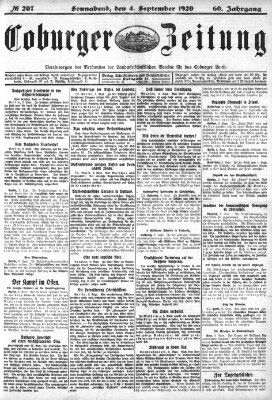 Coburger Zeitung Samstag 4. September 1920