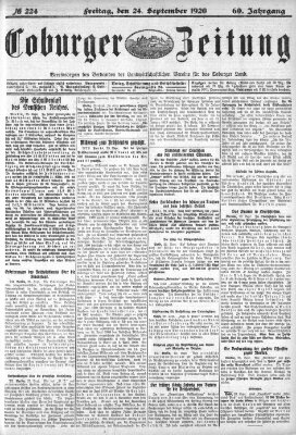 Coburger Zeitung Freitag 24. September 1920