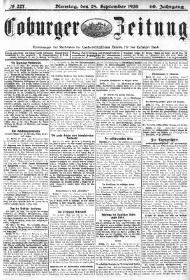 Coburger Zeitung Dienstag 28. September 1920