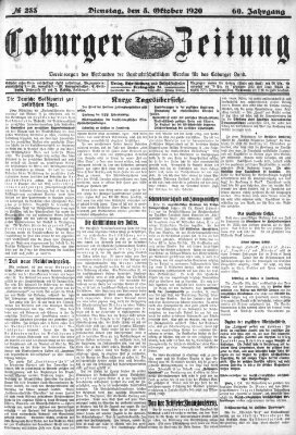 Coburger Zeitung Dienstag 5. Oktober 1920