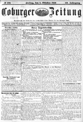 Coburger Zeitung Freitag 8. Oktober 1920