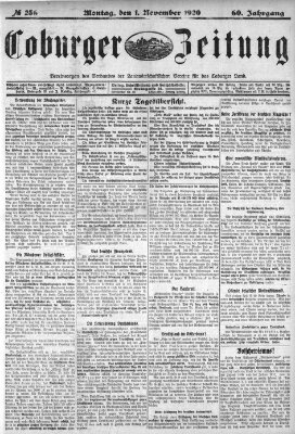 Coburger Zeitung Montag 1. November 1920