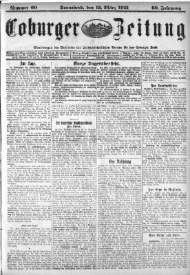 Coburger Zeitung Samstag 12. März 1921