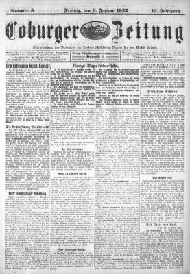 Coburger Zeitung Freitag 6. Januar 1922