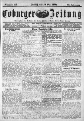 Coburger Zeitung Freitag 19. Mai 1922