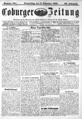 Coburger Zeitung Donnerstag 9. November 1922