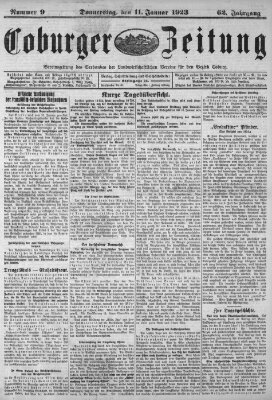 Coburger Zeitung Donnerstag 11. Januar 1923