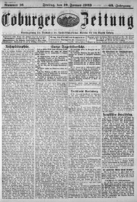 Coburger Zeitung Freitag 19. Januar 1923