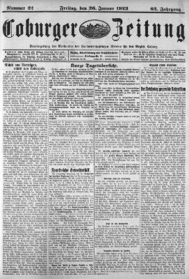 Coburger Zeitung Freitag 26. Januar 1923