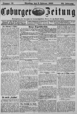 Coburger Zeitung Dienstag 6. Februar 1923