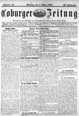 Coburger Zeitung Montag 5. März 1923