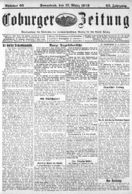 Coburger Zeitung Samstag 17. März 1923