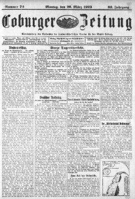 Coburger Zeitung Montag 26. März 1923