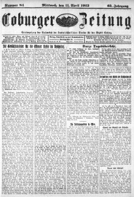 Coburger Zeitung Mittwoch 11. April 1923