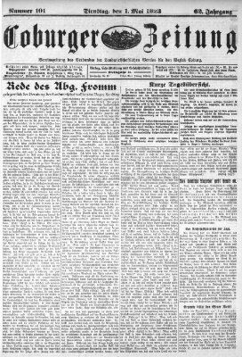 Coburger Zeitung Dienstag 1. Mai 1923