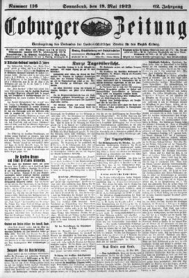 Coburger Zeitung Samstag 19. Mai 1923