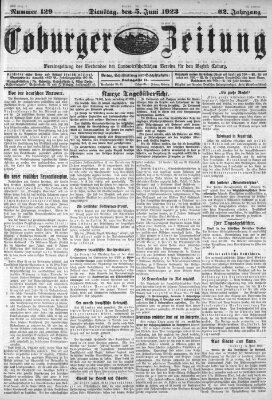 Coburger Zeitung Dienstag 5. Juni 1923