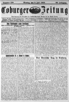 Coburger Zeitung Montag 9. Juli 1923