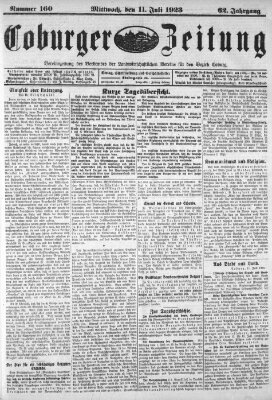 Coburger Zeitung Mittwoch 11. Juli 1923