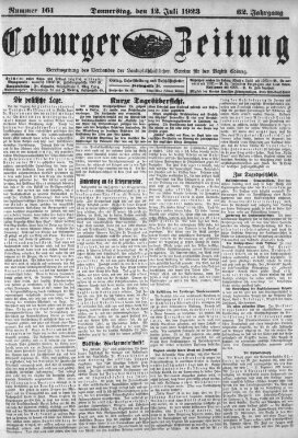 Coburger Zeitung Donnerstag 12. Juli 1923