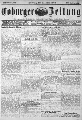 Coburger Zeitung Dienstag 17. Juli 1923