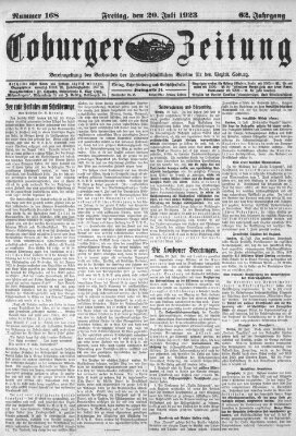 Coburger Zeitung Freitag 20. Juli 1923