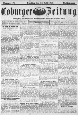 Coburger Zeitung Dienstag 24. Juli 1923