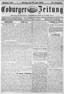 Coburger Zeitung Montag 30. Juli 1923