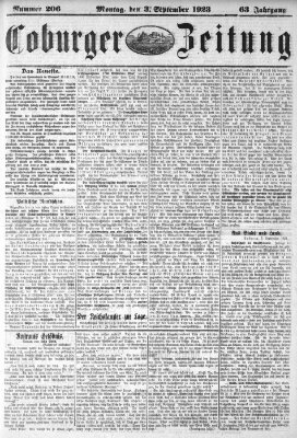 Coburger Zeitung Montag 3. September 1923