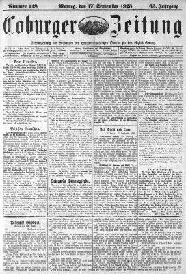 Coburger Zeitung Montag 17. September 1923