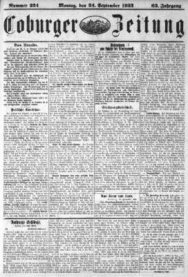 Coburger Zeitung Montag 24. September 1923