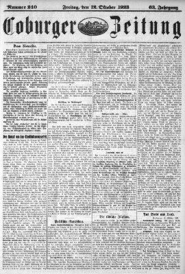 Coburger Zeitung Freitag 12. Oktober 1923