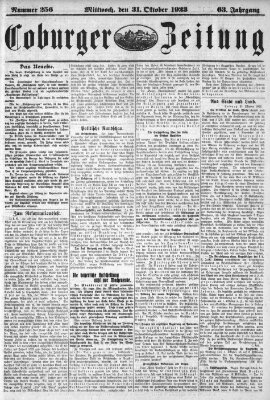 Coburger Zeitung Mittwoch 31. Oktober 1923