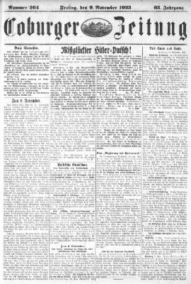 Coburger Zeitung Freitag 9. November 1923