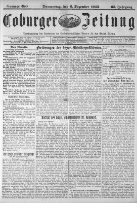 Coburger Zeitung Donnerstag 6. Dezember 1923