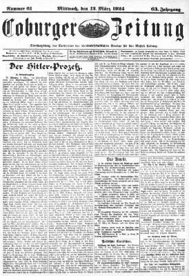 Coburger Zeitung Mittwoch 12. März 1924