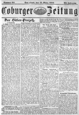 Coburger Zeitung Samstag 15. März 1924