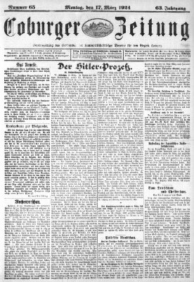 Coburger Zeitung Montag 17. März 1924