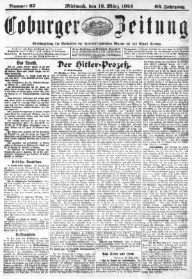 Coburger Zeitung Mittwoch 19. März 1924