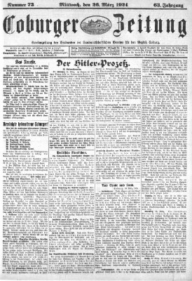 Coburger Zeitung Mittwoch 26. März 1924