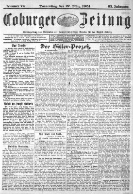 Coburger Zeitung Donnerstag 27. März 1924