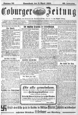 Coburger Zeitung Samstag 5. April 1924