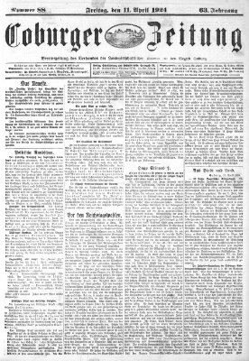 Coburger Zeitung Freitag 11. April 1924